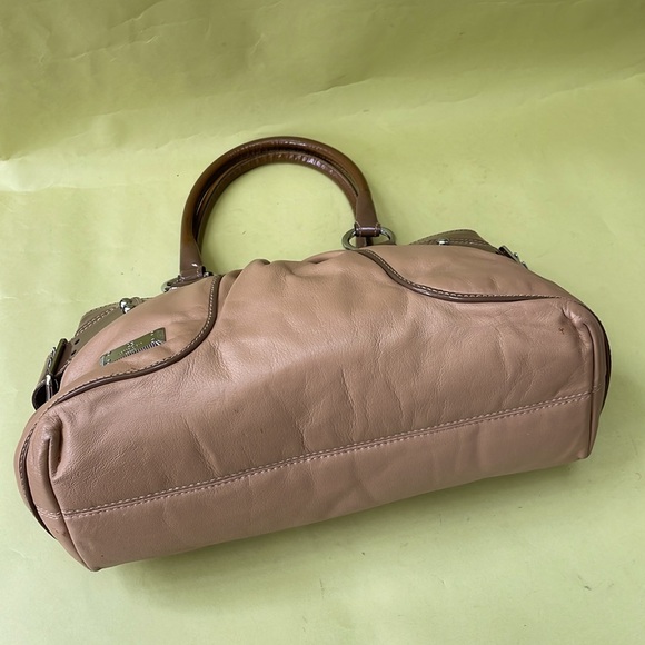 Vintage tan/dark cream Lenny e Cia leather/patent leather purse - Picture 11 of 14